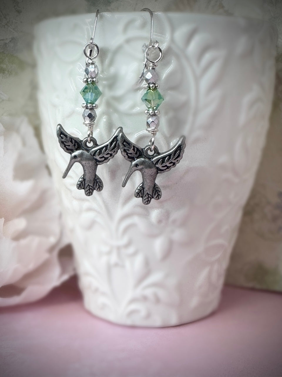 Pewter Hummingbird earrings