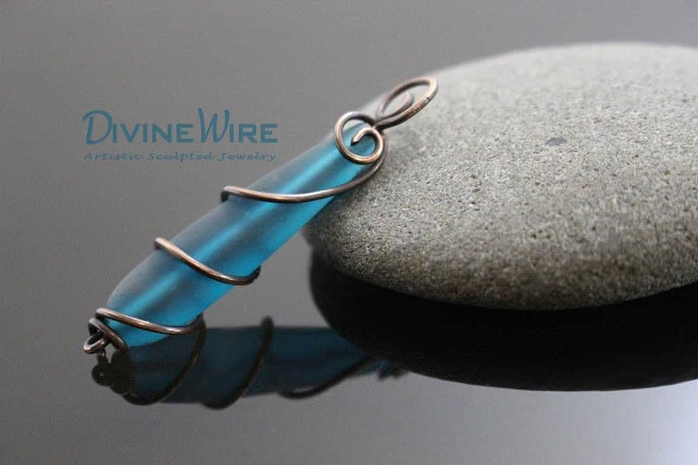 Blue Sea Glass Necklace