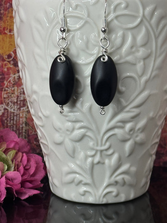 Minimal Matte Black Earrings