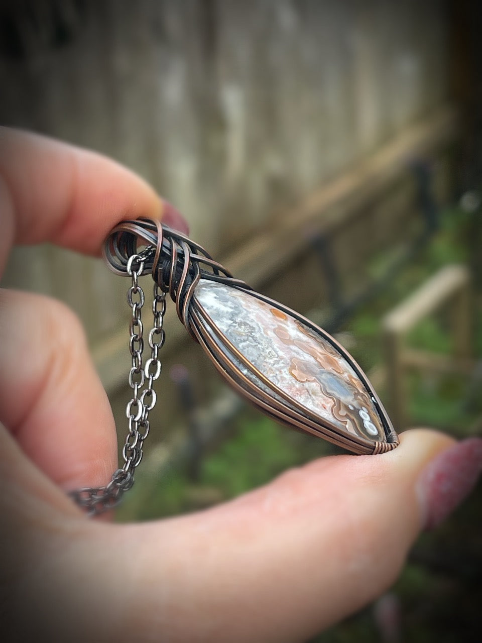 Braided Crazy Lace Agate Necklace