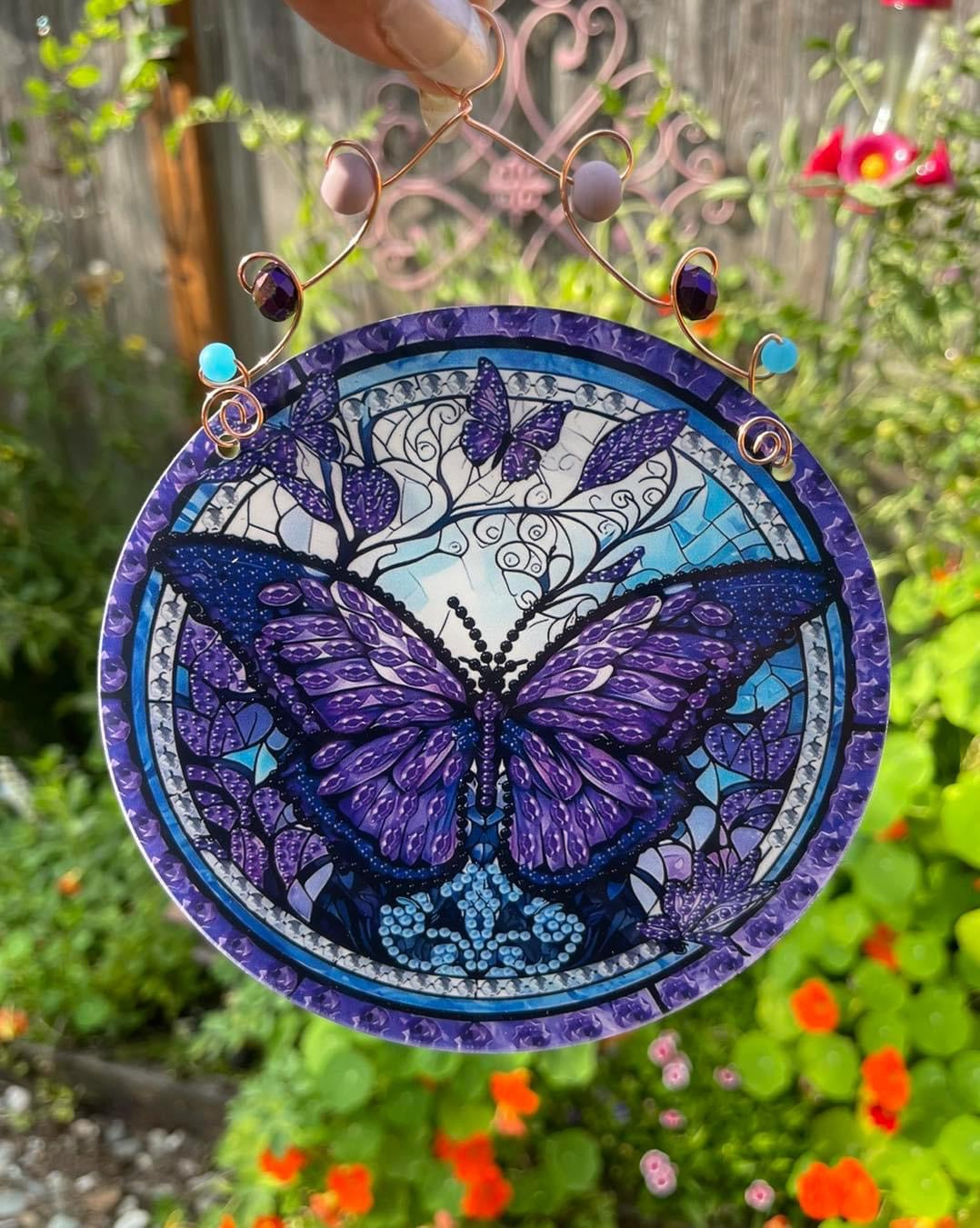 Vibrant Garden Disc- Butterflies/ Dragonfly