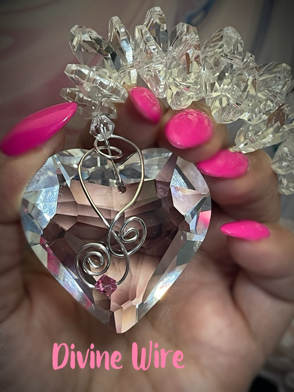 Large Crystal Heart Window Prism