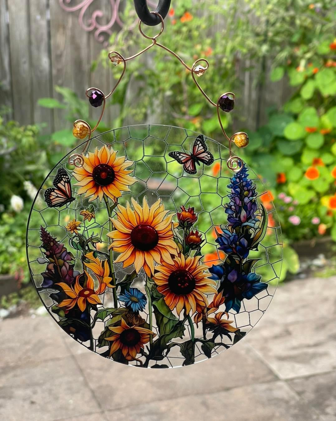 Vibrant Garden Disc- Butterflies/ Dragonfly