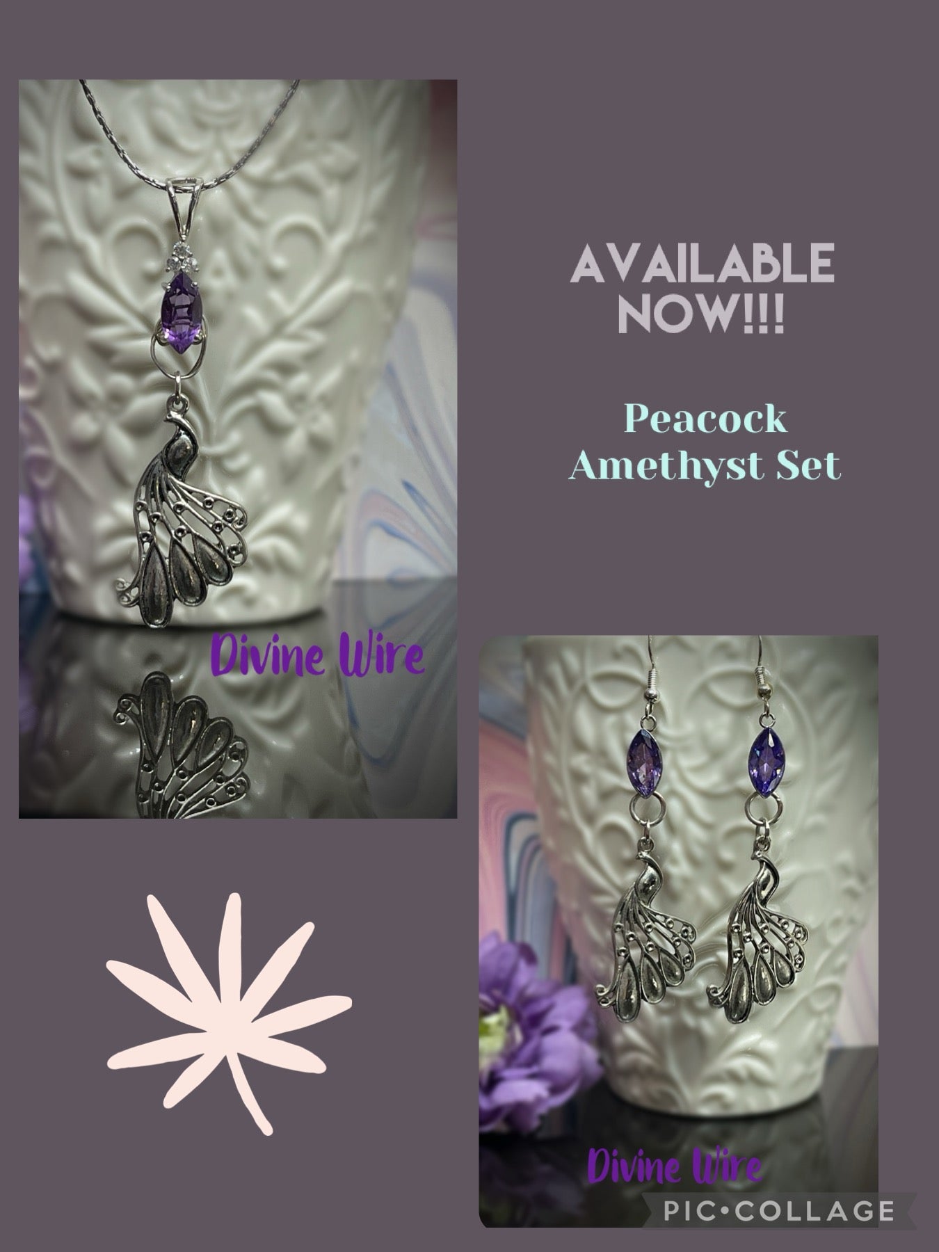 Amethyst Peacock Set