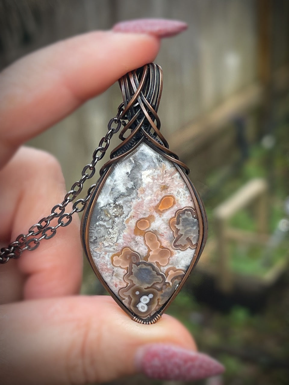 Braided Crazy Lace Agate Necklace