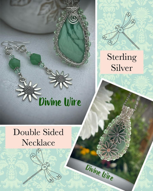 Double Sided Sterling Silver Variscite Set