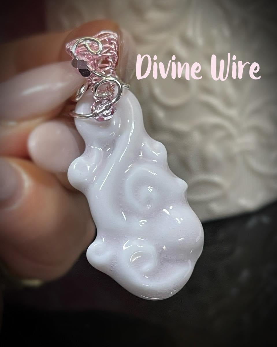 Soft Pink Porcelain Swirl Necklace