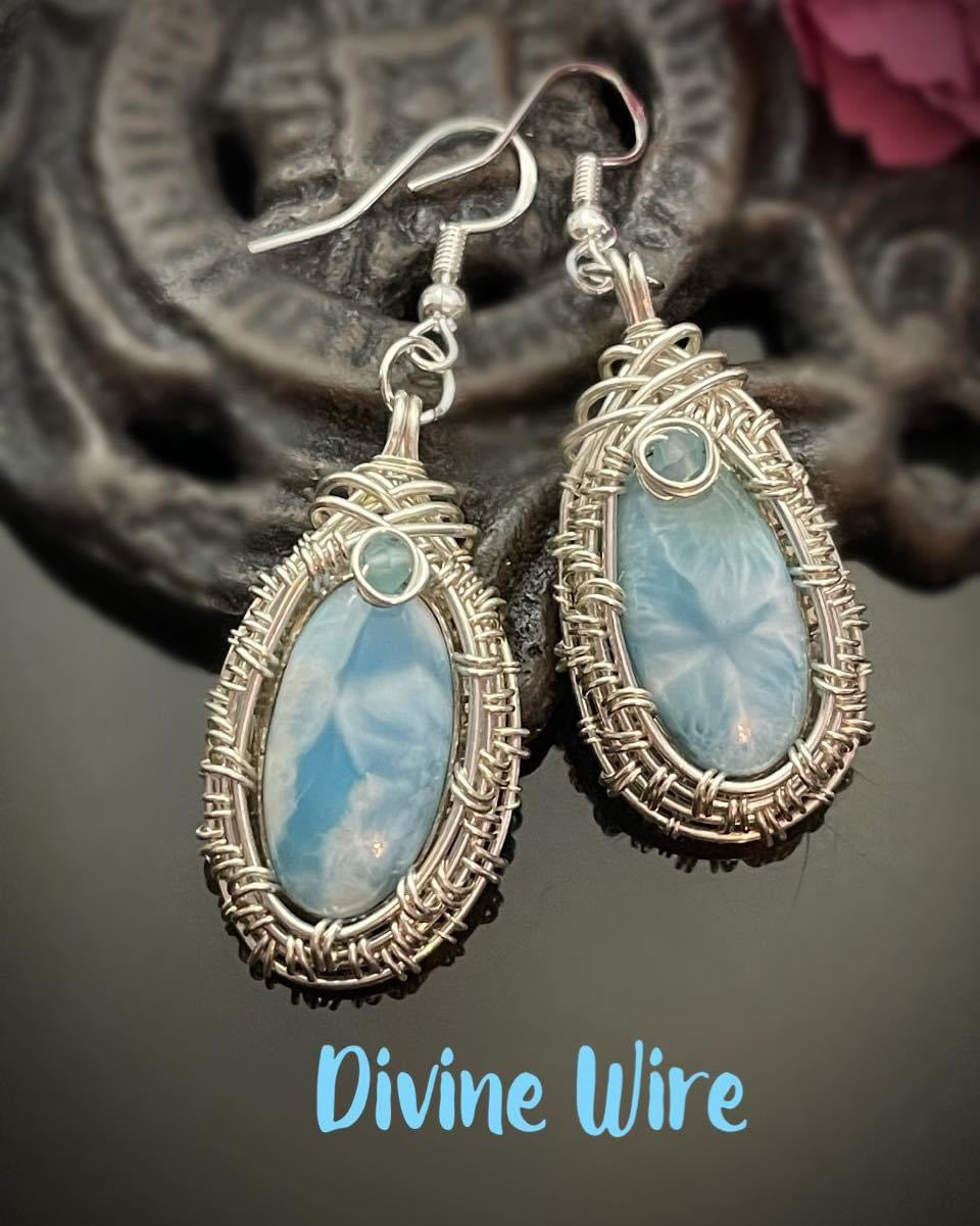 Sterling Silver Larimar Earrings