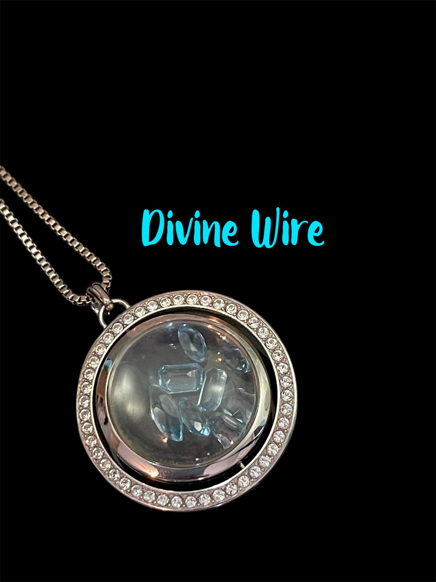 Antique Swivel Locket with Blue Topaz