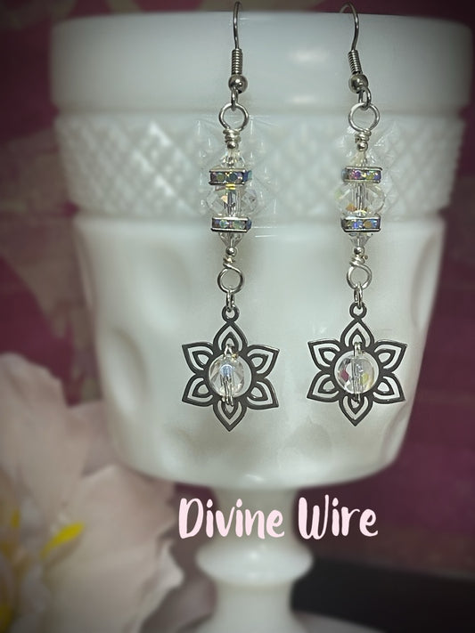 Mandala Earrings- Long Crystal