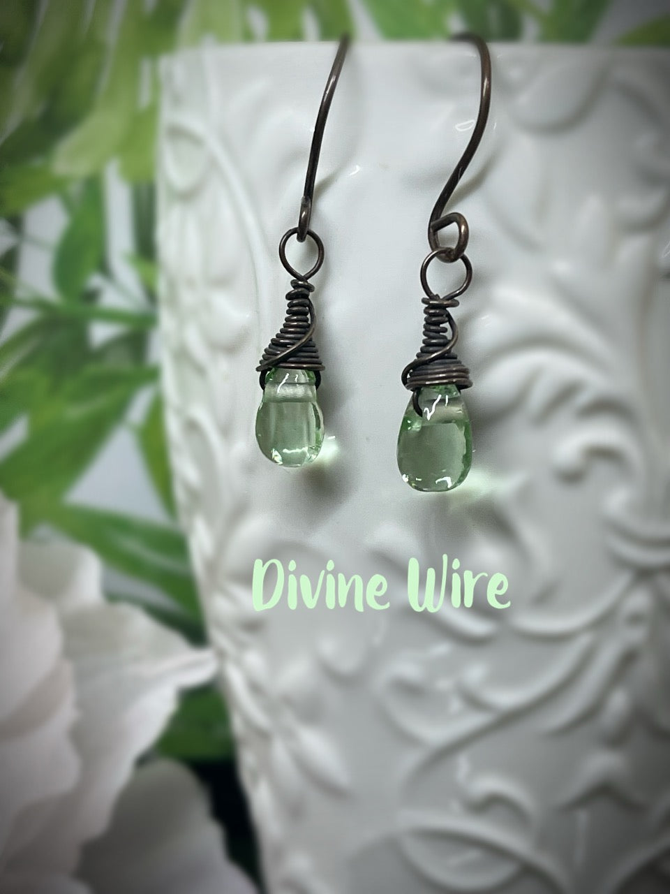 Glass Bead Drop Earrings