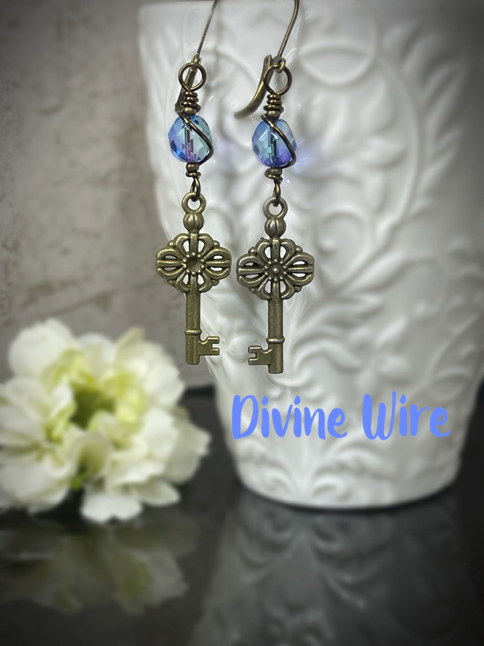 Flower Key Earrings