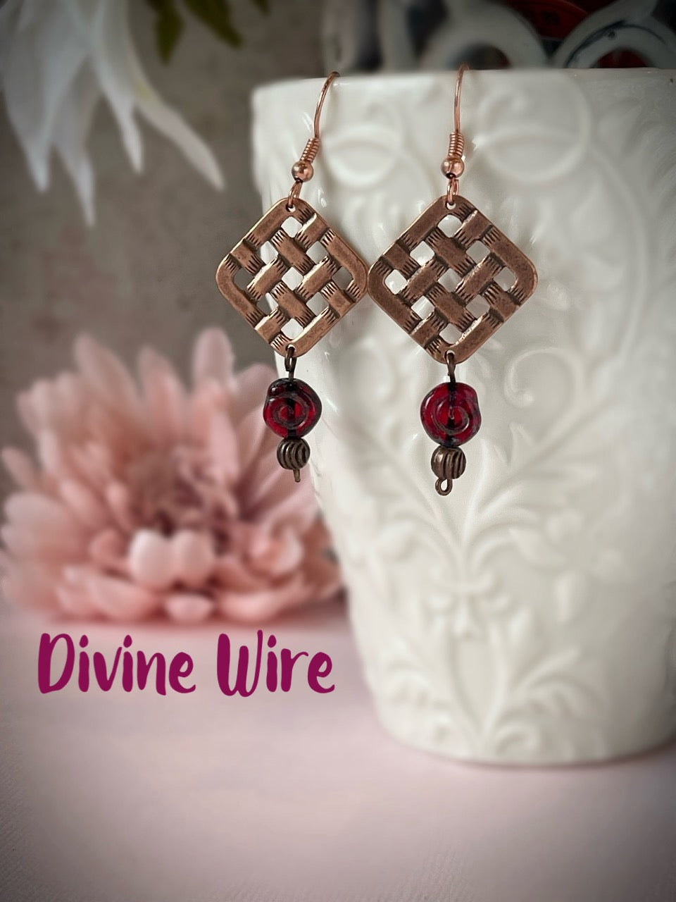 Copper Basket Weave Earrings