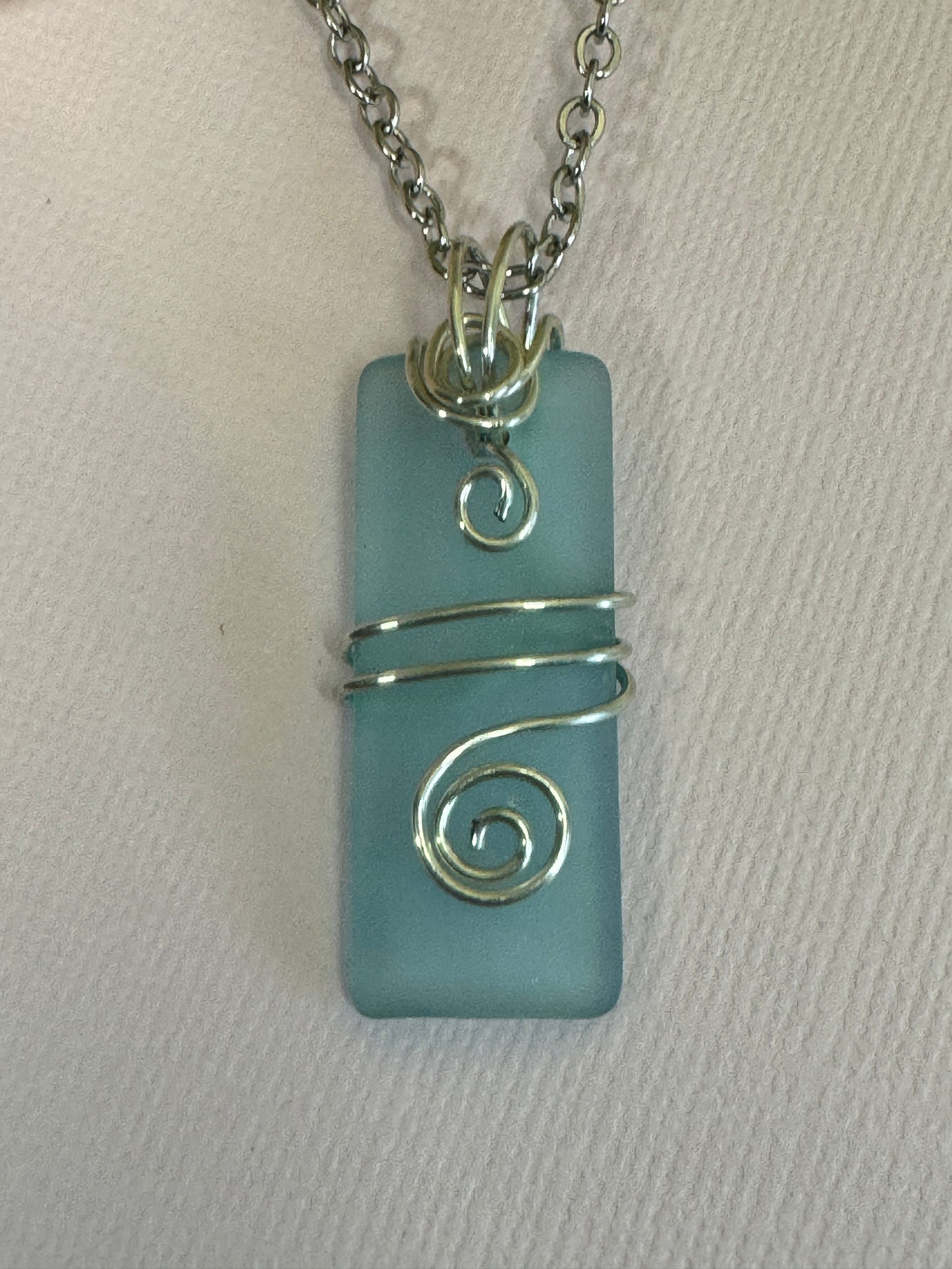 Light Blue Sea Glass Necklace