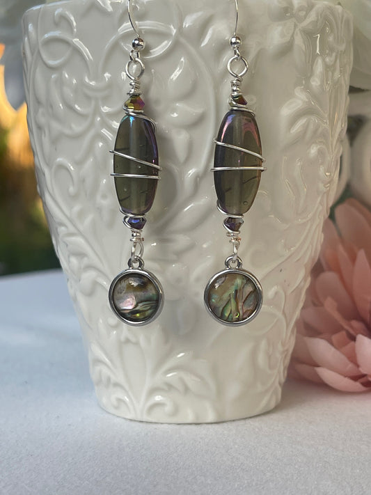 Iridescent Abalone Earrings